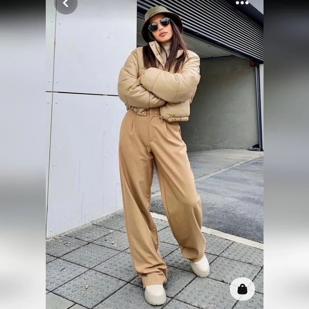 ZARA * WIDE LEG PANTS CAMEL Size S